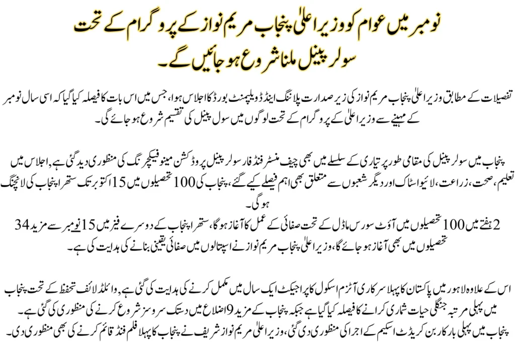 Punjab Government Announces Exciting Update on Solar Panel Availability