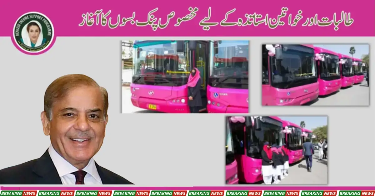 وزیراعظم کی ہدایات پر طالبات اور خواتین استاتذہ کے لیے مخصوص پنک بسوں کا آغاز