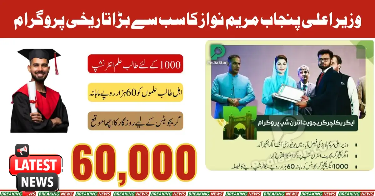 CM Maryam Nawaz Agriculture Graduate Internship Program Launched Groundbreaking Stipend with Rs 60,000