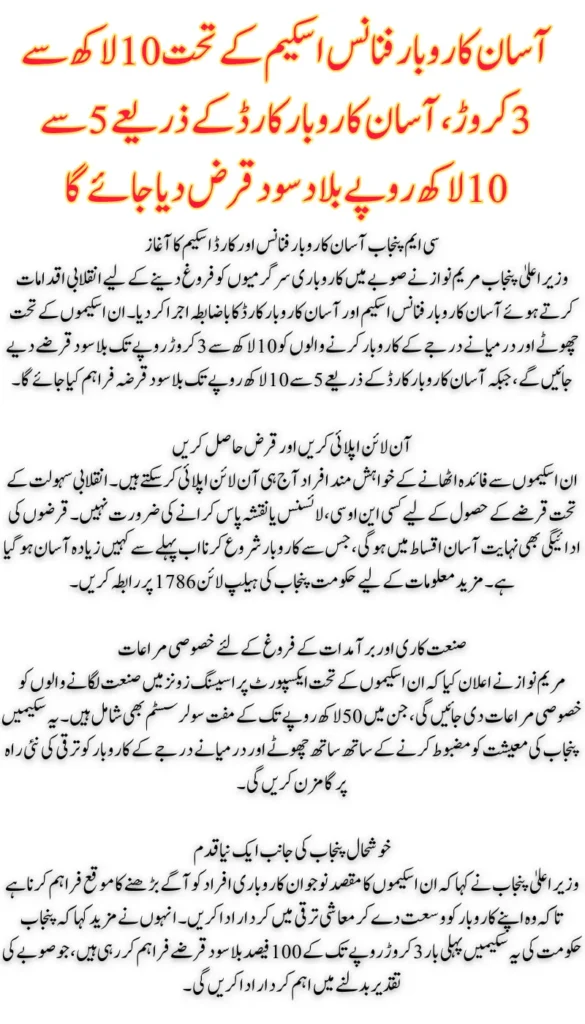 Maryam Nawaz Launches Revolutionary CM Asan Karobar Card in Punjab