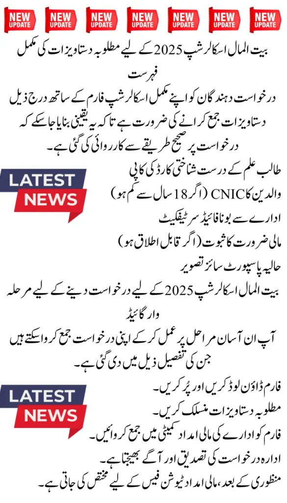 Pakistan Bait ul Mal Scholarship: Complete Eligibility Criteria and Registration Process