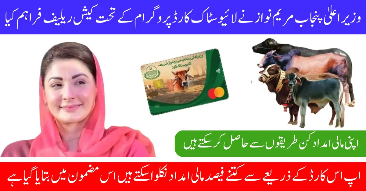Punjab CM Maryam Nawaz Provides Cash Relief Under Livestock Card Program