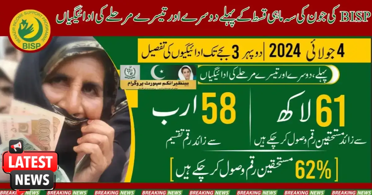 BISP's 1st 2nd & 3rd Phase Payment Of This Quarterly Installment