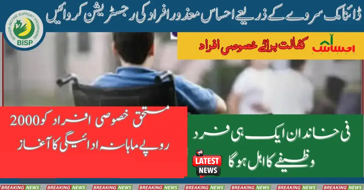 Ehsaas Disable Person Registration Through Dynamic Survey 2025