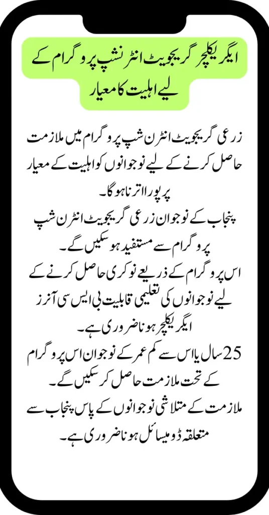 Youth Job Opportunity, Agricultural Graduates Internship Program
