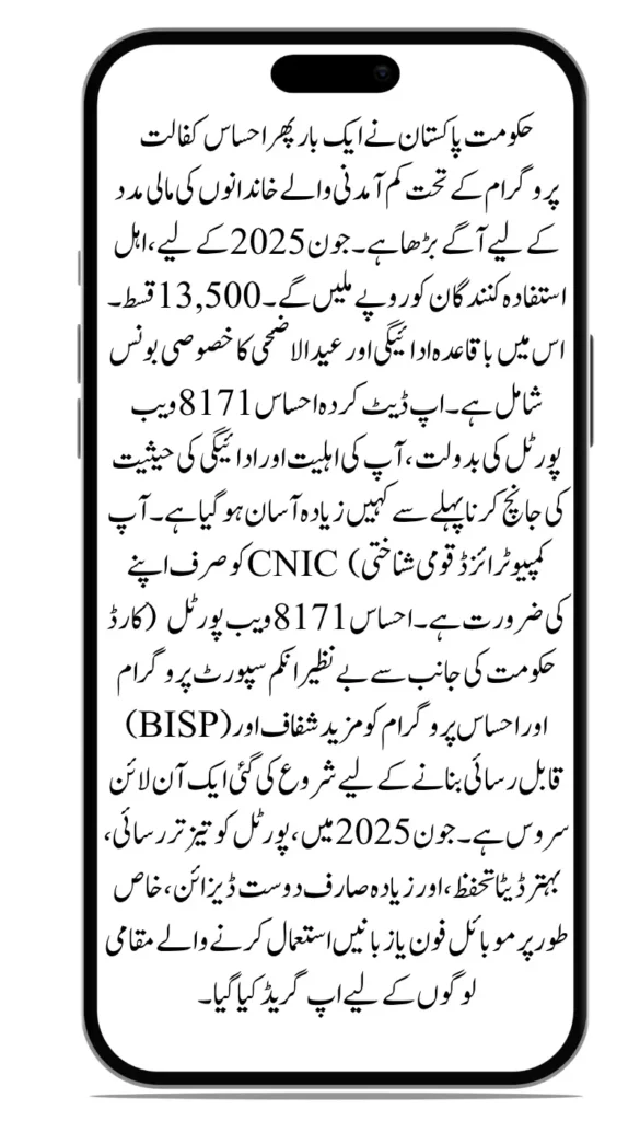 How to Verify 2025 Ehsaas Quarterly Payment via CNIC on the 8171 Portal