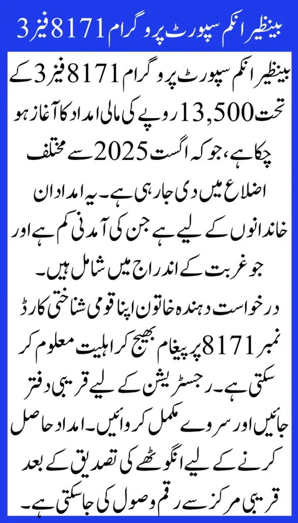 BISP 8171 Phase III 13500 Cash Assistance August 2025– Learn How to Register and Check If You Qualify