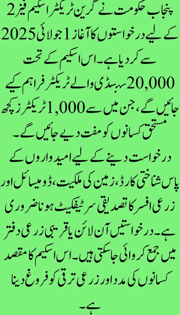 Punjab Unveils Start Date for Green Tractor Scheme Phase II Applications