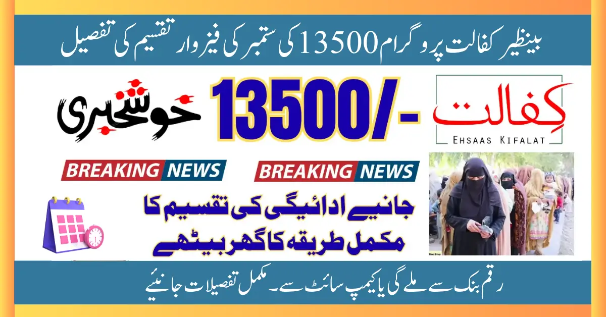 Benazir Kafalat 8171 Phase-Wise Distribution of Rs. 13,500 September Payment Explained
