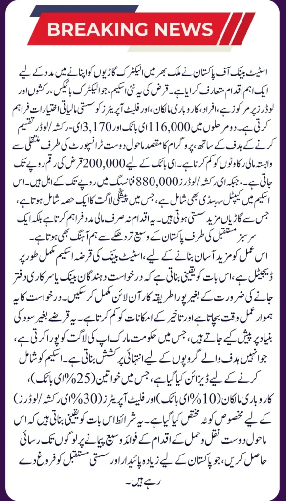 Electric Bike Rickshaw Loans: State Bank Offers Affordable Financing Plans