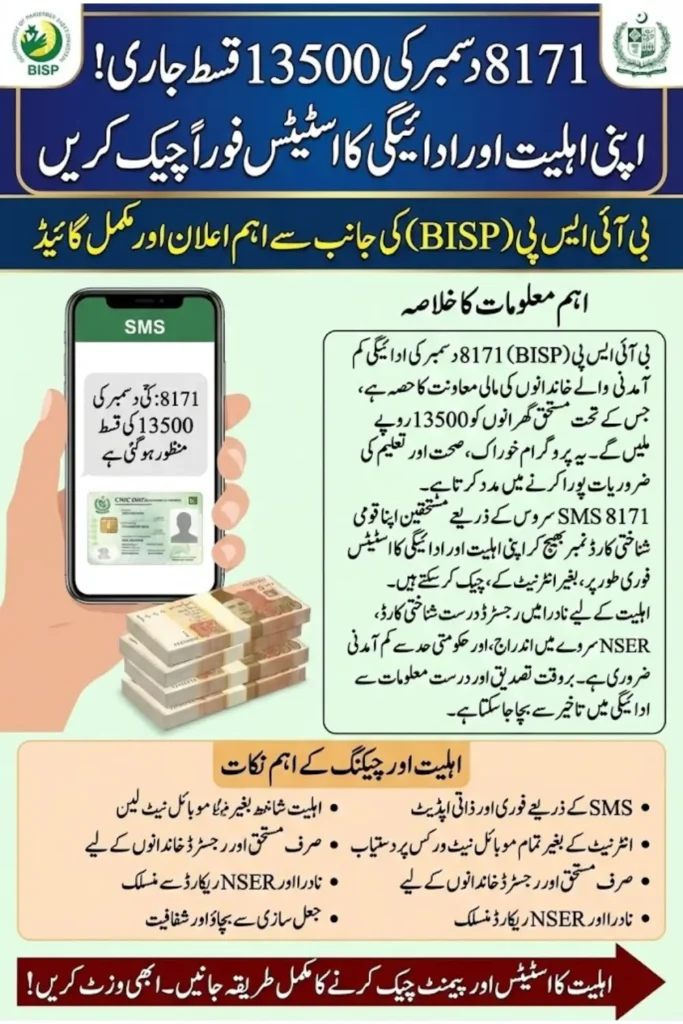 8171 Payment Verification: Check December BISP Payment Status and Eligibility