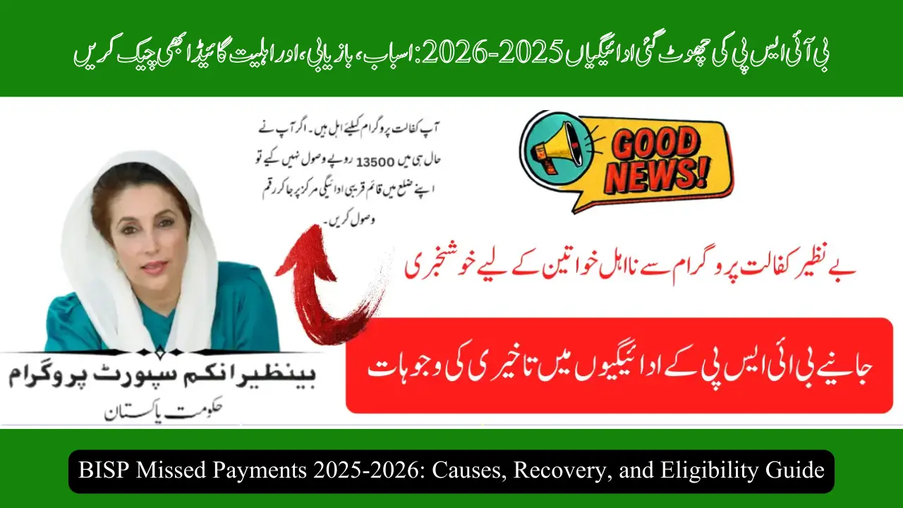 BISP Missed Payments 2025-2026: Causes, Recovery, and Eligibility Guide